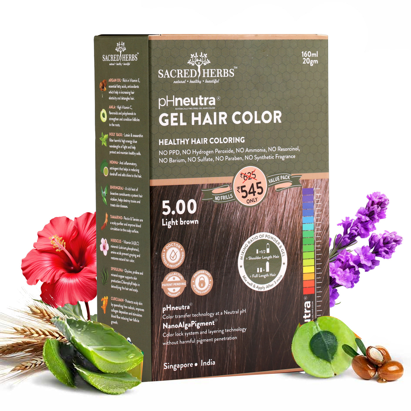 Sacred Herbs® Damage Free pH Neutral Gel Colour-Light Brown 5.00