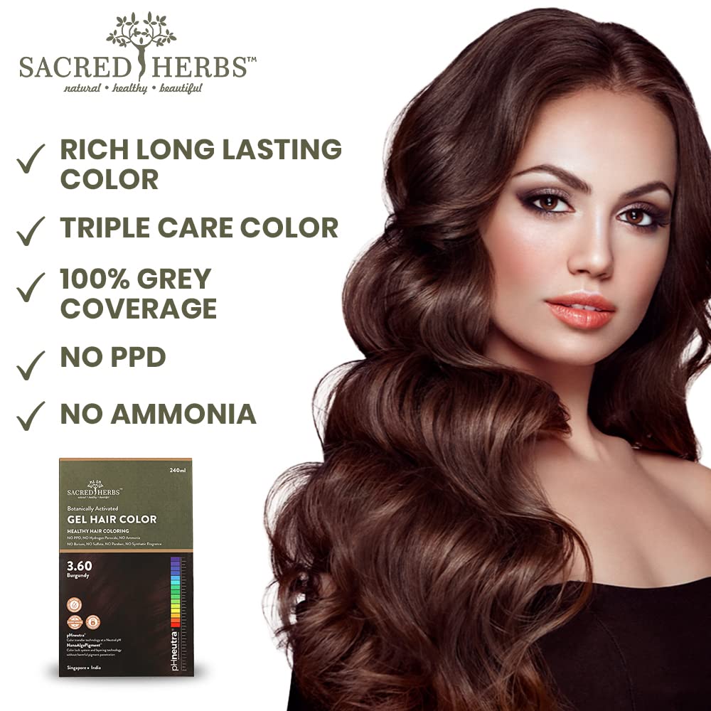 Sacred Herbs® Damage Free pH Neutral Gel Hair Colour - Available in 5 Shades Premium Pack (Pack Of 2)