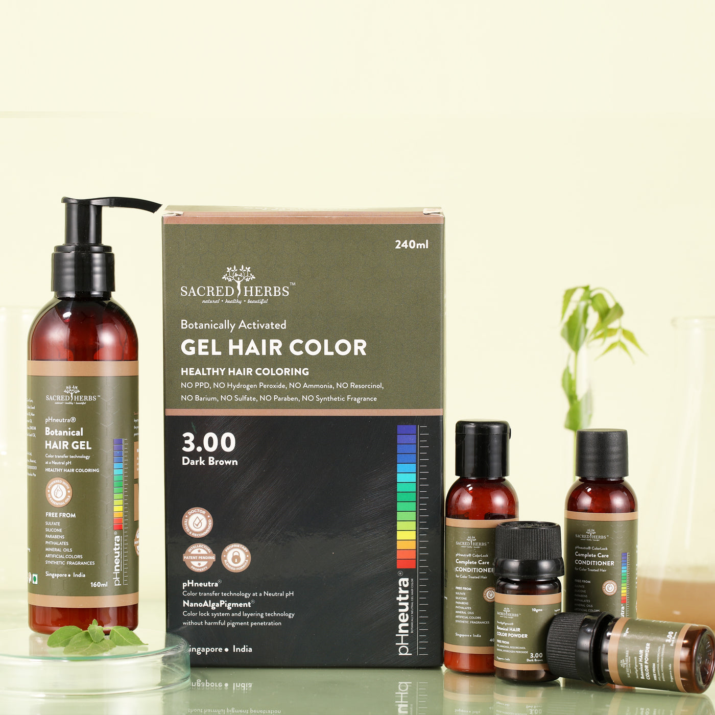 Dark Brown 3.00 Sacred Herbs® Botanically Activated Gel Hair Color