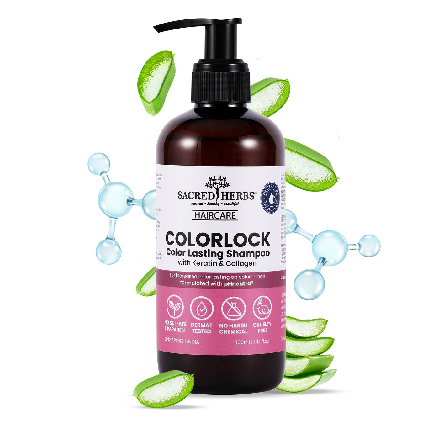 Sacred Herbs® Color Lock Color Lasting Shampoo with Keratin & Collagen
