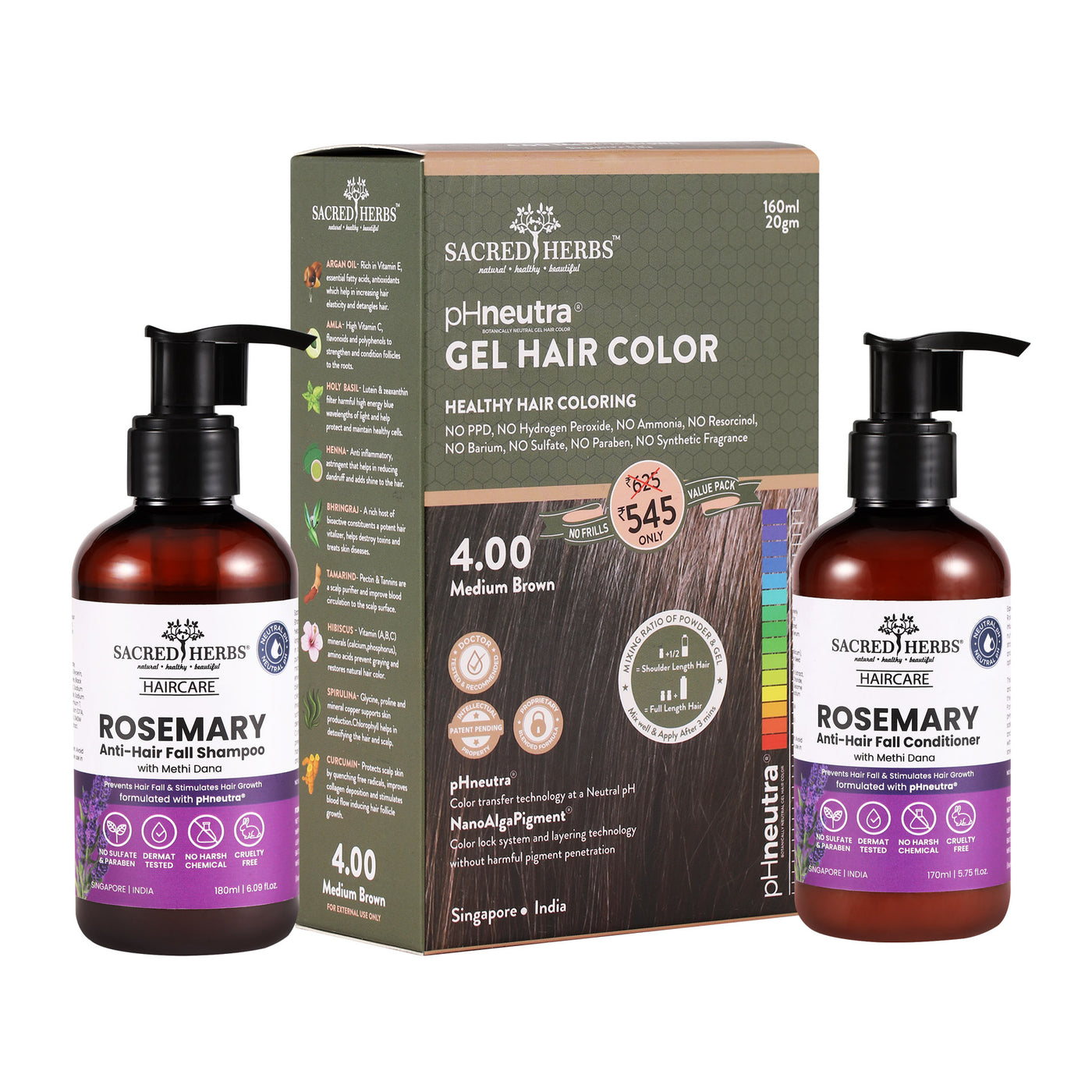 Rosemary Methi Dana Hair Care : Complete Hair Color Value Pack