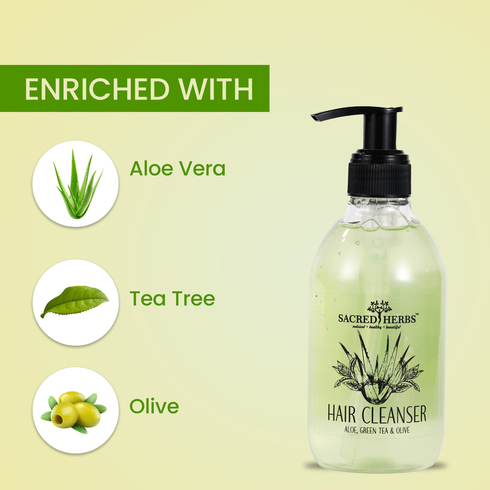 Sacred Herbs HERBAL FUSION HAIR CLEANSER Aloe, Green Tea & Olive