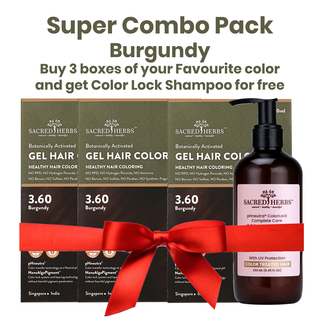 Super Combo Burgundy 3.60 SacredHerbs Botanically Activated Gel Hair Color