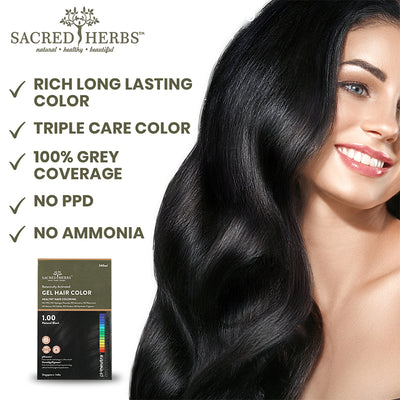 Natural Black 1.00 Sacred Herbs® Botanically Activated Gel Hair Color